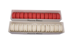 Red Velvet and Vanilla Macaron Cookie Gift Box, 24 Count