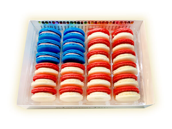 French Macarons - Macaron Bites American Flag (24 Count)